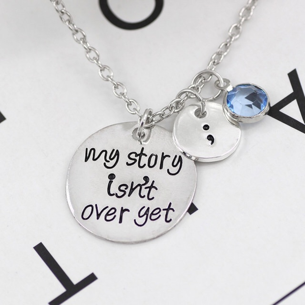 Semicolon suicide awareness/prevention necklace